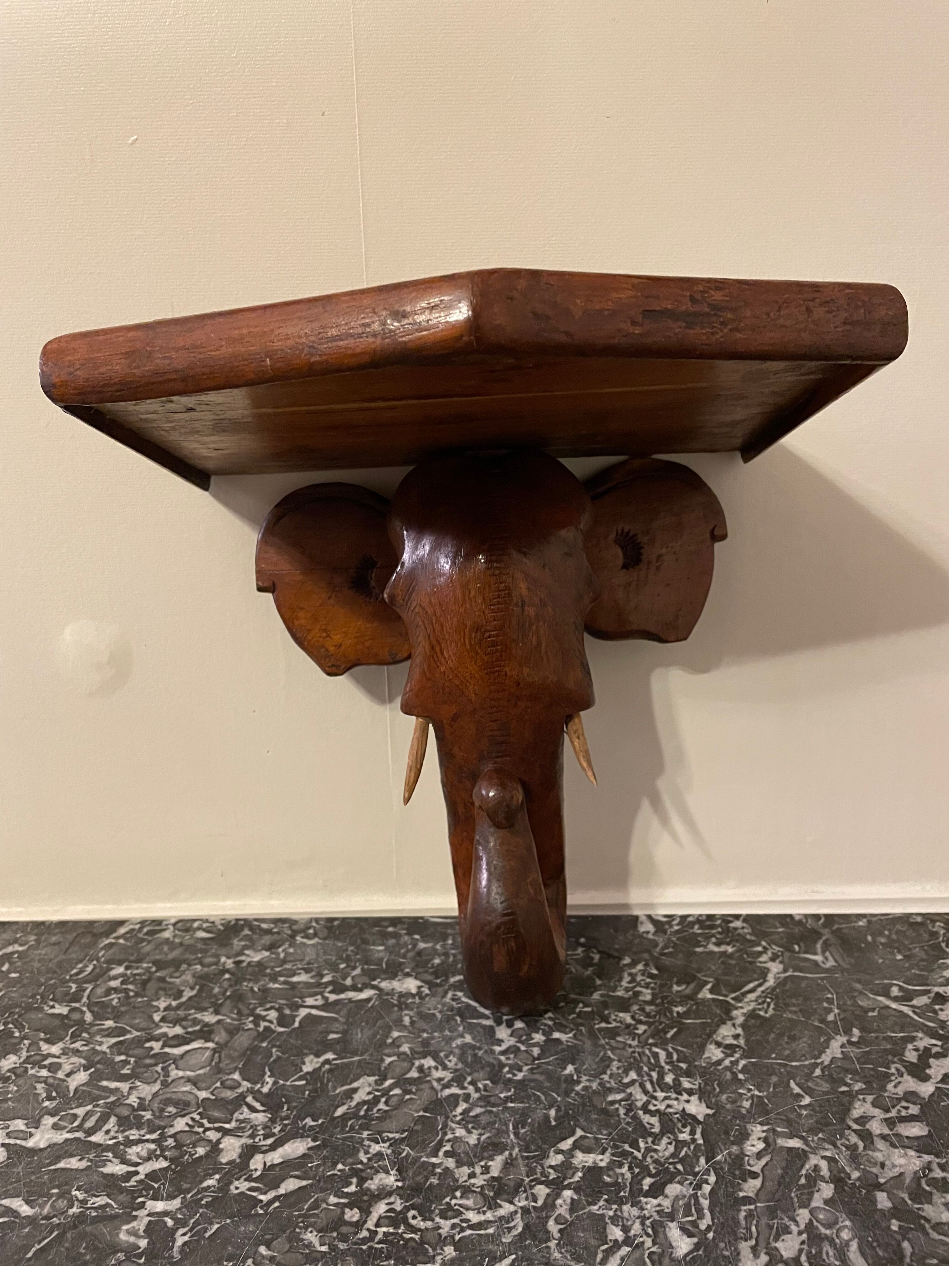 Wall console elephant head