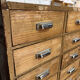 Large antique workshop cabinet with 44 drawers – patinated wood