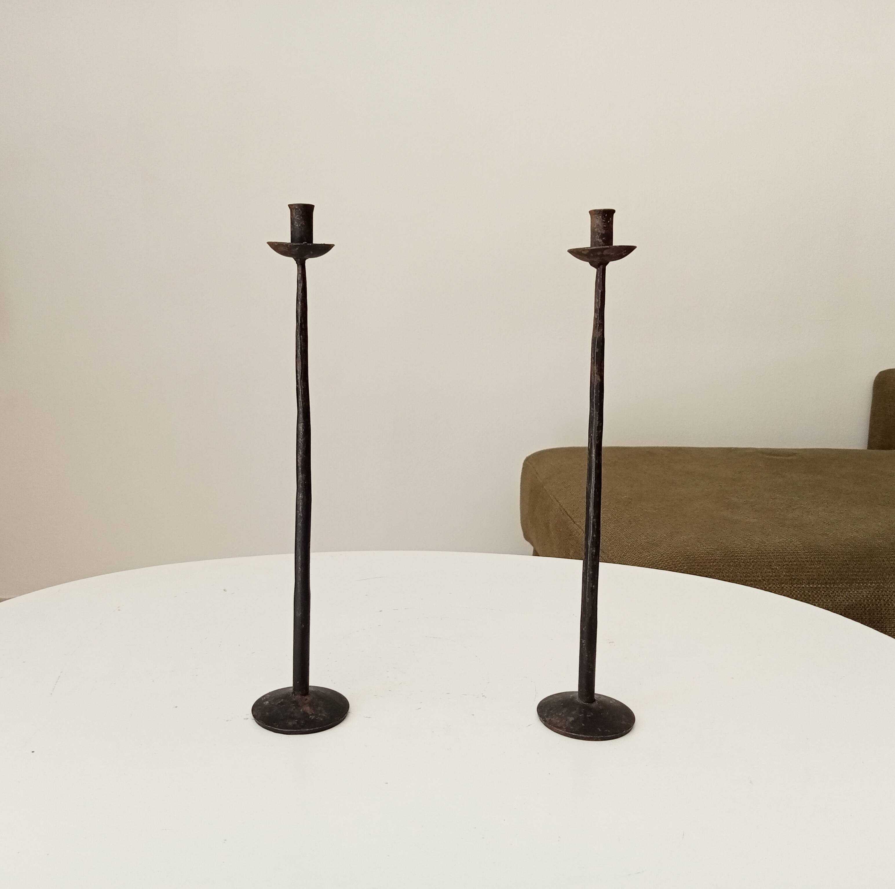 Pair of brutalist / minimalist candlesticks from the 60s