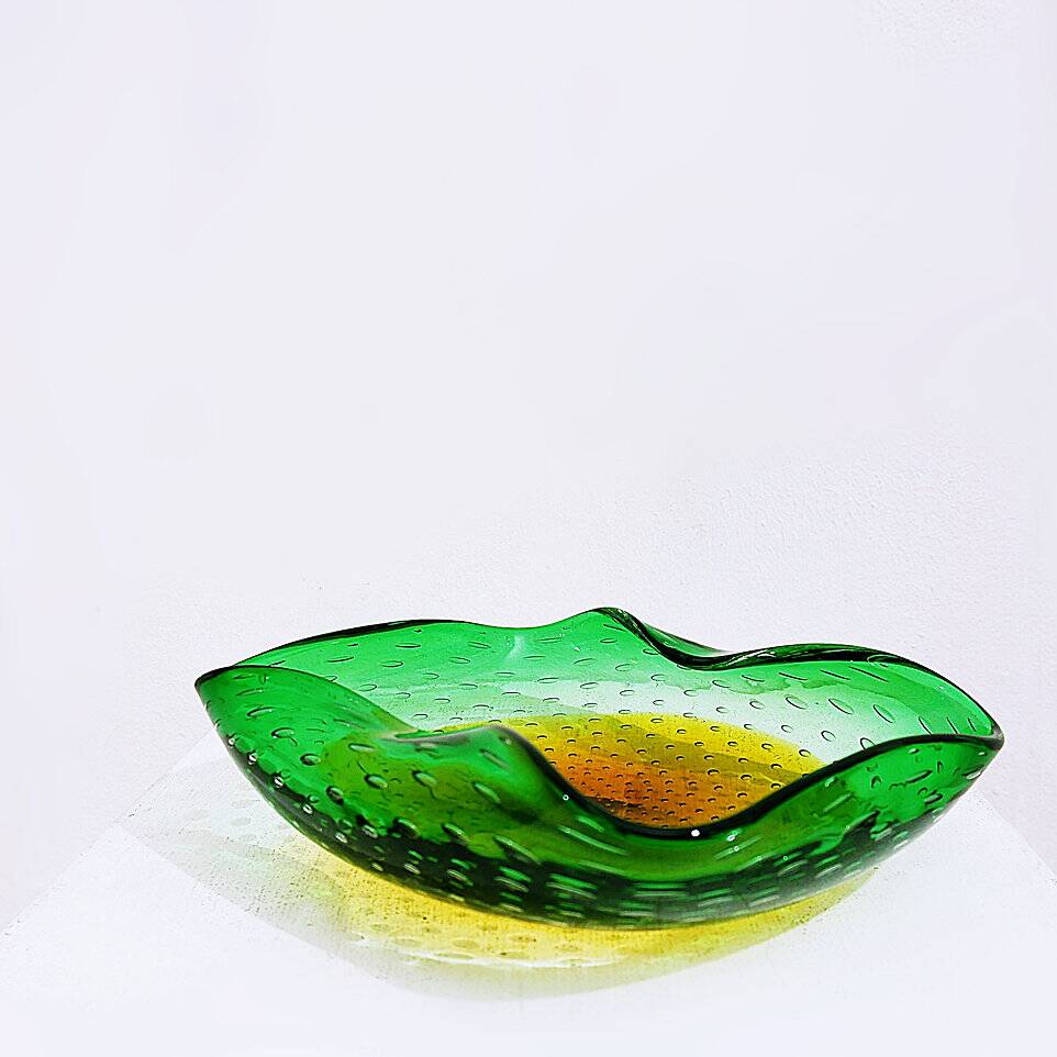 Murano glass ashtray bowl coated glass - 1960s