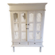Large wardrobe, storage unit - White painted wood - Colonial, Indonesian