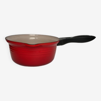 Le Creuset enameled cast iron saucepan