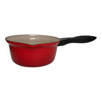 Le Creuset enameled cast iron saucepan