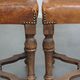 Set of 2 Wooden and Sheepskin Leather Dining Chairs from the Early 1900s
