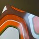 Dessous de plat orange marron et blanc formica vintage