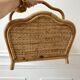 Magazine holder / Pine hutch in rattan, bamboo and canning 70s
