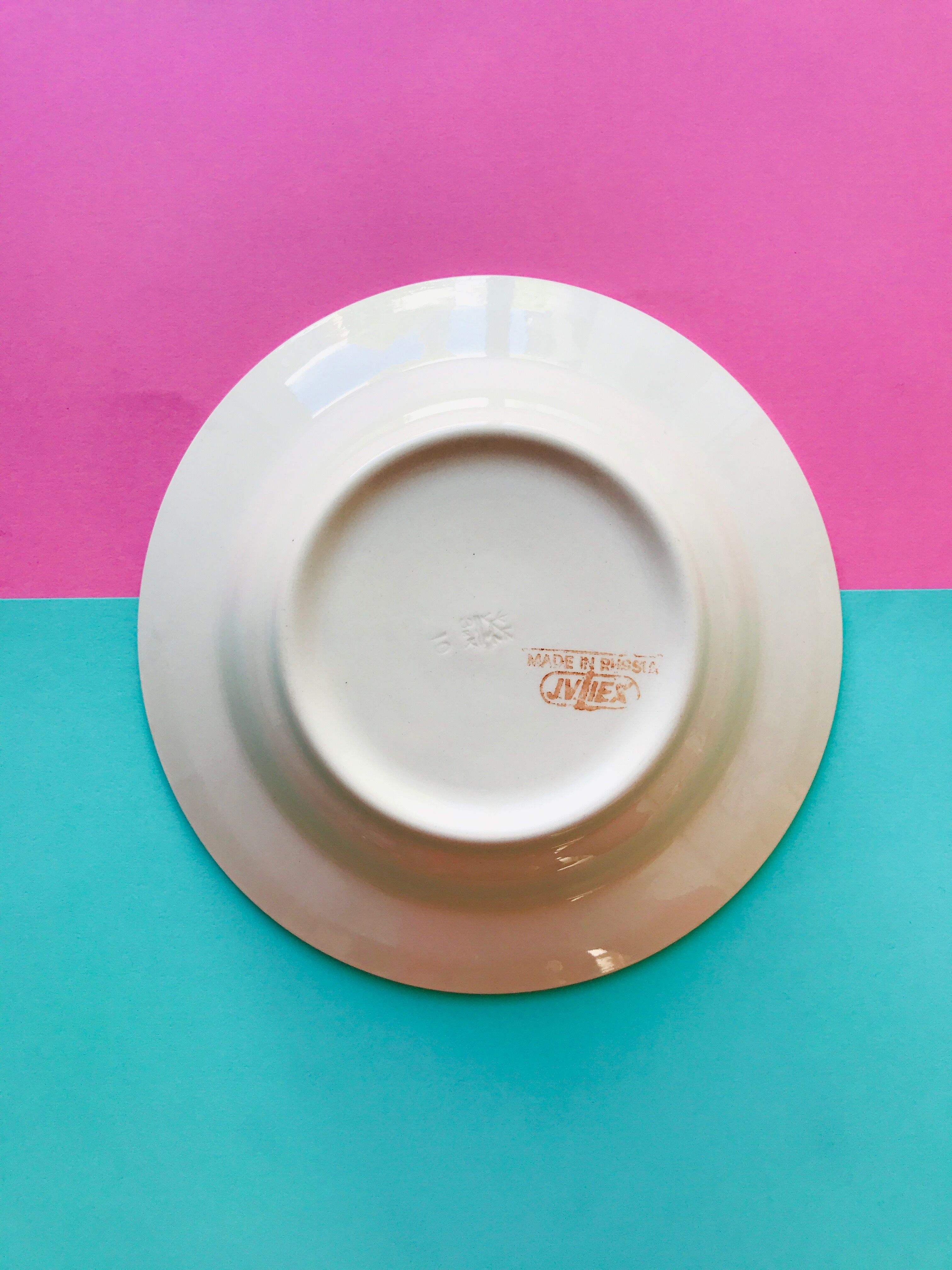 Hollow plate in faience pattern vintage blue bird j.v liex