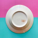 Hollow plate in faience pattern vintage blue bird j.v liex