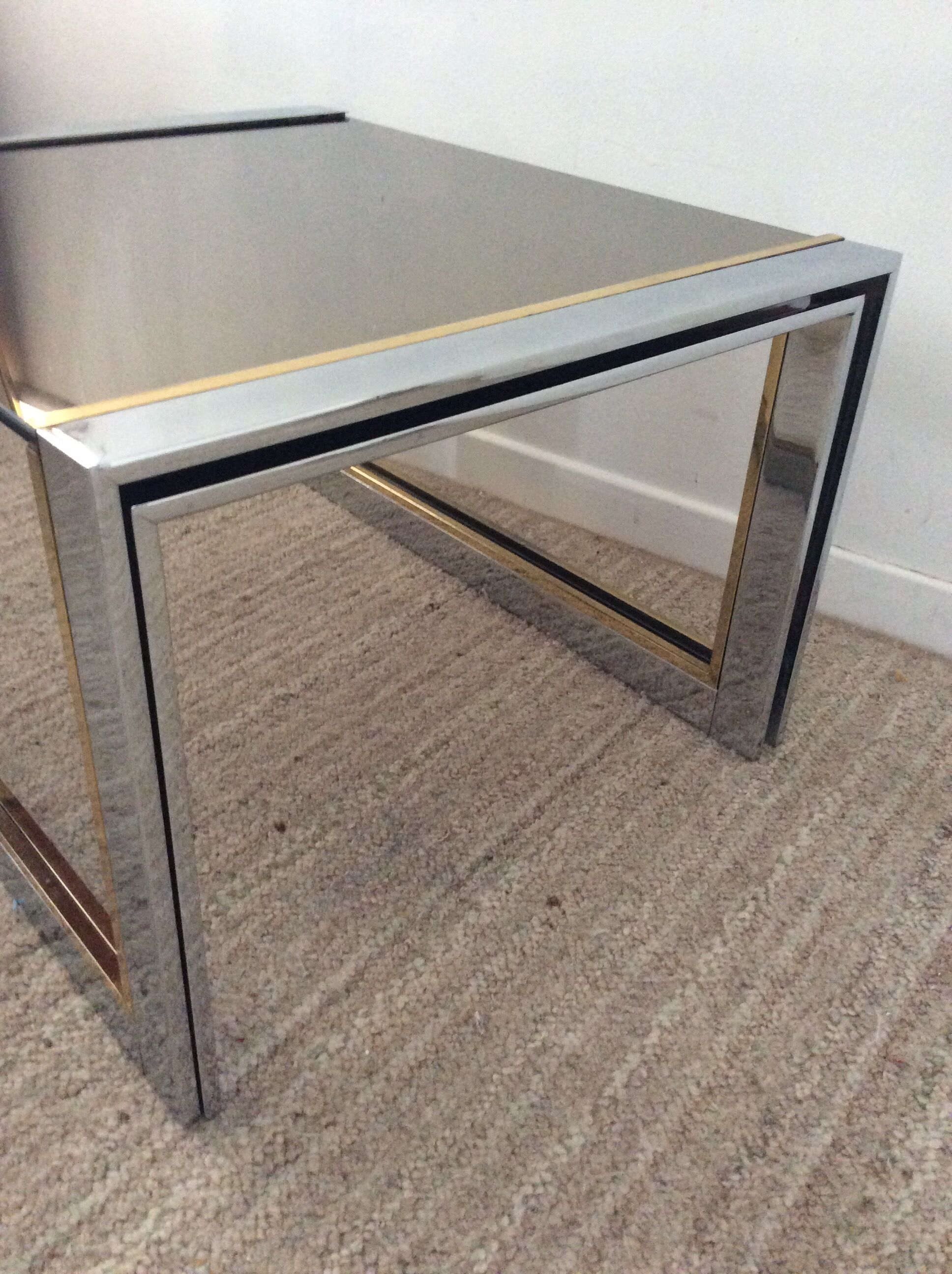 Duo of nesting tables Romeo Rega Italy from the 70s