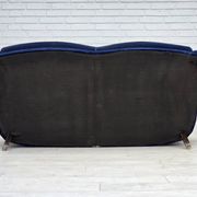 1960s, Danish 2-seater sofa. dark blue furniture velour.
