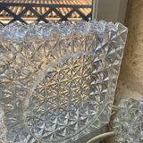 Ceiling light, square wall light in chiseled glass