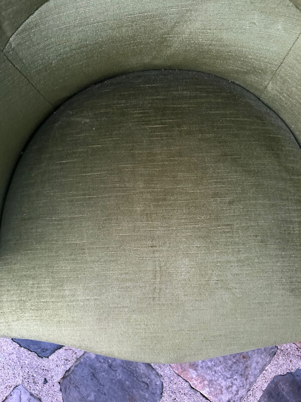 Fauteuil crapaud en velours vert