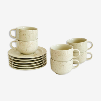 Vintage speckled stoneware coffee cups