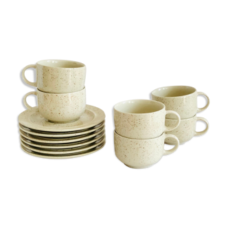 Vintage speckled stoneware coffee cups
