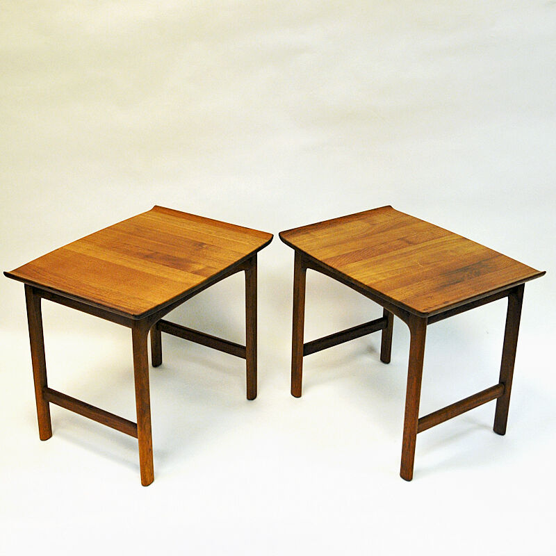 Swedish Teak sidetable pair Frisco by Folke Ohlsson for Tingströms 1960s