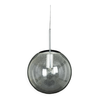Limburg chrome pendant with clear glass ball, Germany, 1970s