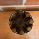 Antique Art Deco Smoked Grey Molded Glass Vase Vintage Decoration