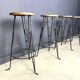 Vintage french wrought iron bar stools, 1960s - set of 4