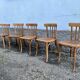 Série de 5 chaises bistrot bohème hêtre - vintage - 1950