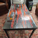 Vintage 1970s coffee table in Valauris style