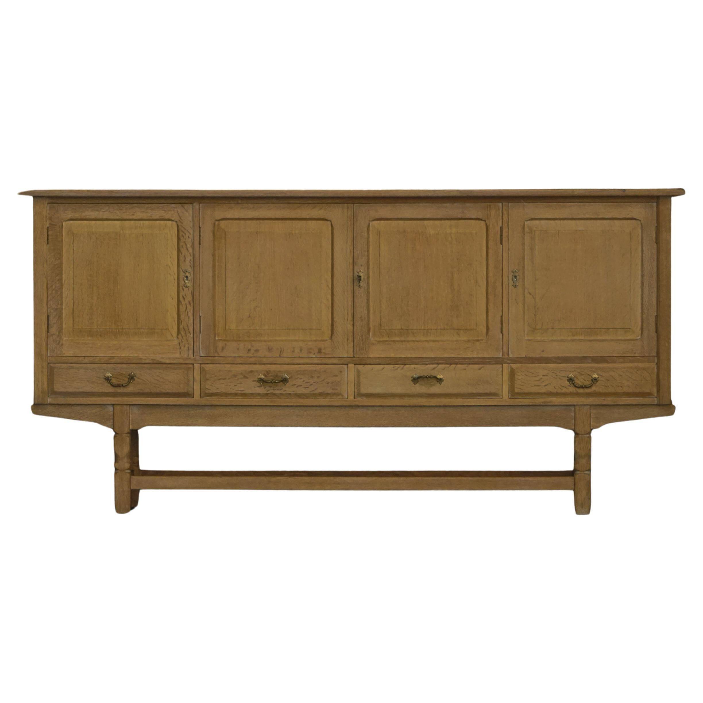 Brutalist oak sideboard from the mid-20th century, Danish cabinetmaker, 1960s.