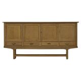 Brutalist oak sideboard from the mid-20th century, Danish cabinetmaker, 1960s.