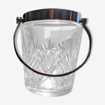 Chiseled crystal ice bucket stamped Cristallerie de Lorraine