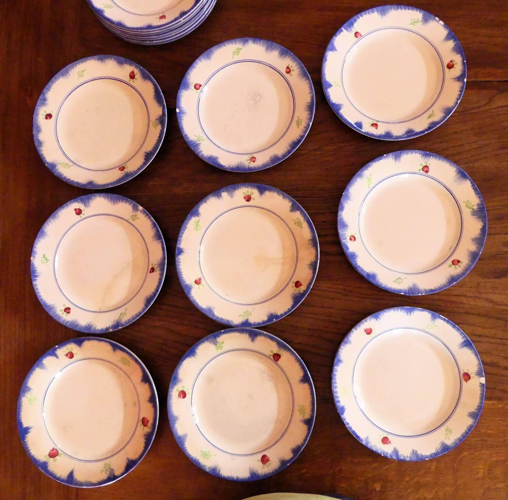 Service of 53 pieces from Gien, model "Bagatelle" (plates, dishes, salad bowls)