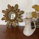 Vintage sun mirror in golden resin 60s/70s