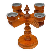 Rustic wooden candleholder by Jan Johnsson for Smålandsslöjd, Sweden, 1975