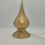 Hand-drilled copper lamp