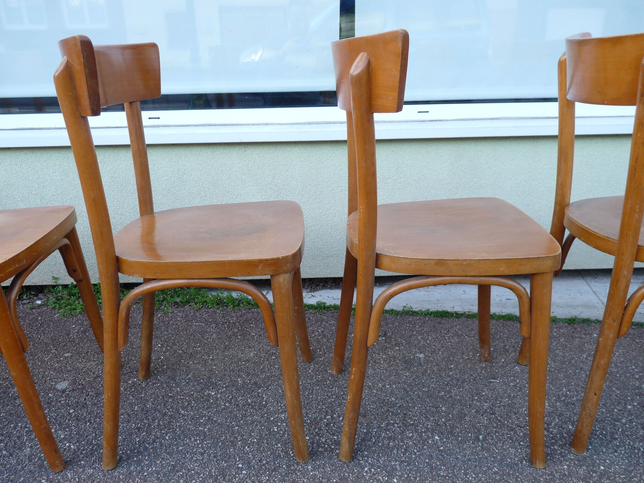 Lot de 6 chaises de bistrot bar en bois