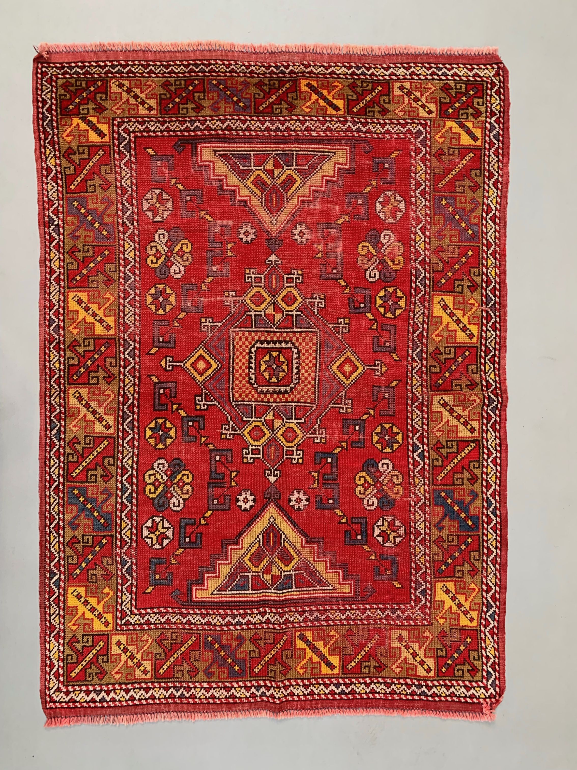 Vintage western turkish rug oriental 183x128 cm tribal carpet