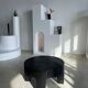 Coffee table en bois massif monoxyle noir