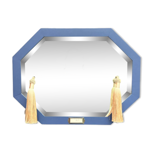Miroir art déco octogonal bleu