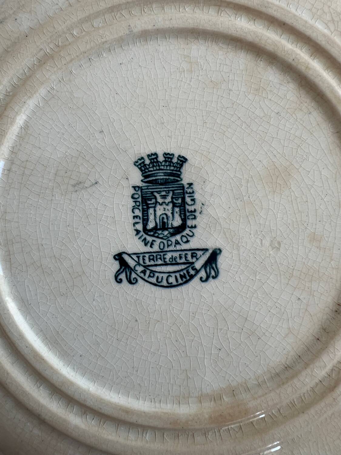 Set of 4 gien ironstone soup plates