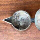 Metal Art Deco teapot, sugar bowl, milk jug, 1960s, set of 3