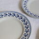 Ensemble de 9 assiettes plates, saint Amand, Bleuets, terre de fer