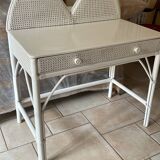 Coiffeuse en rotin blanc