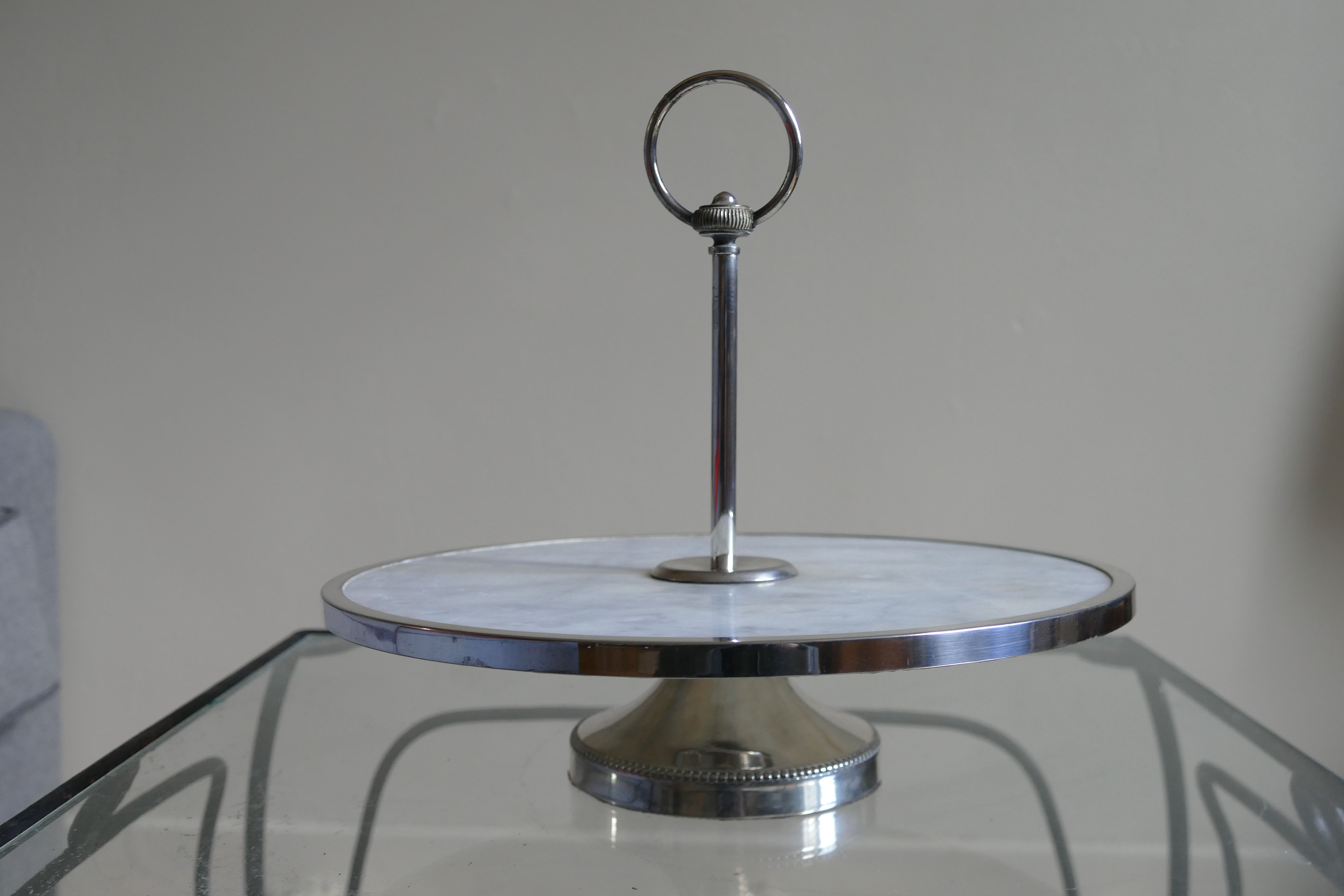 Marble and silver cheese platter