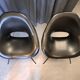Pair of armchairs in skaï and black steel