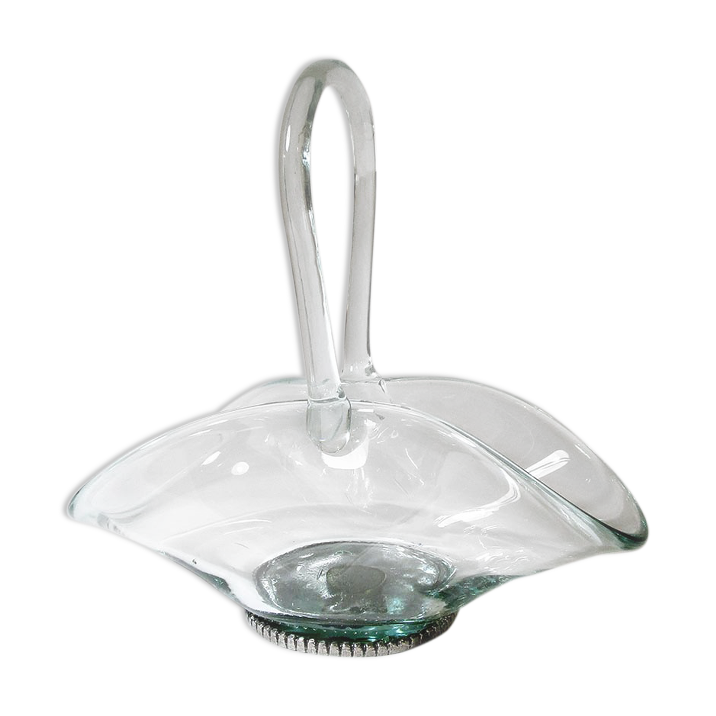 Glass and tin basket