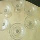 Set of 6 pretty champagne glasses made of grinded glass