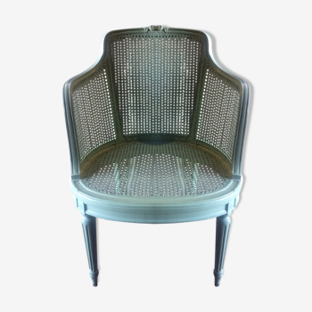 Fluted wooden armchair