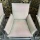 Suite de 6 fauteuils bergères bambou et velours beige