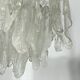 Mazzega Ice glass, pair of vintage murano chandeliers from 70s