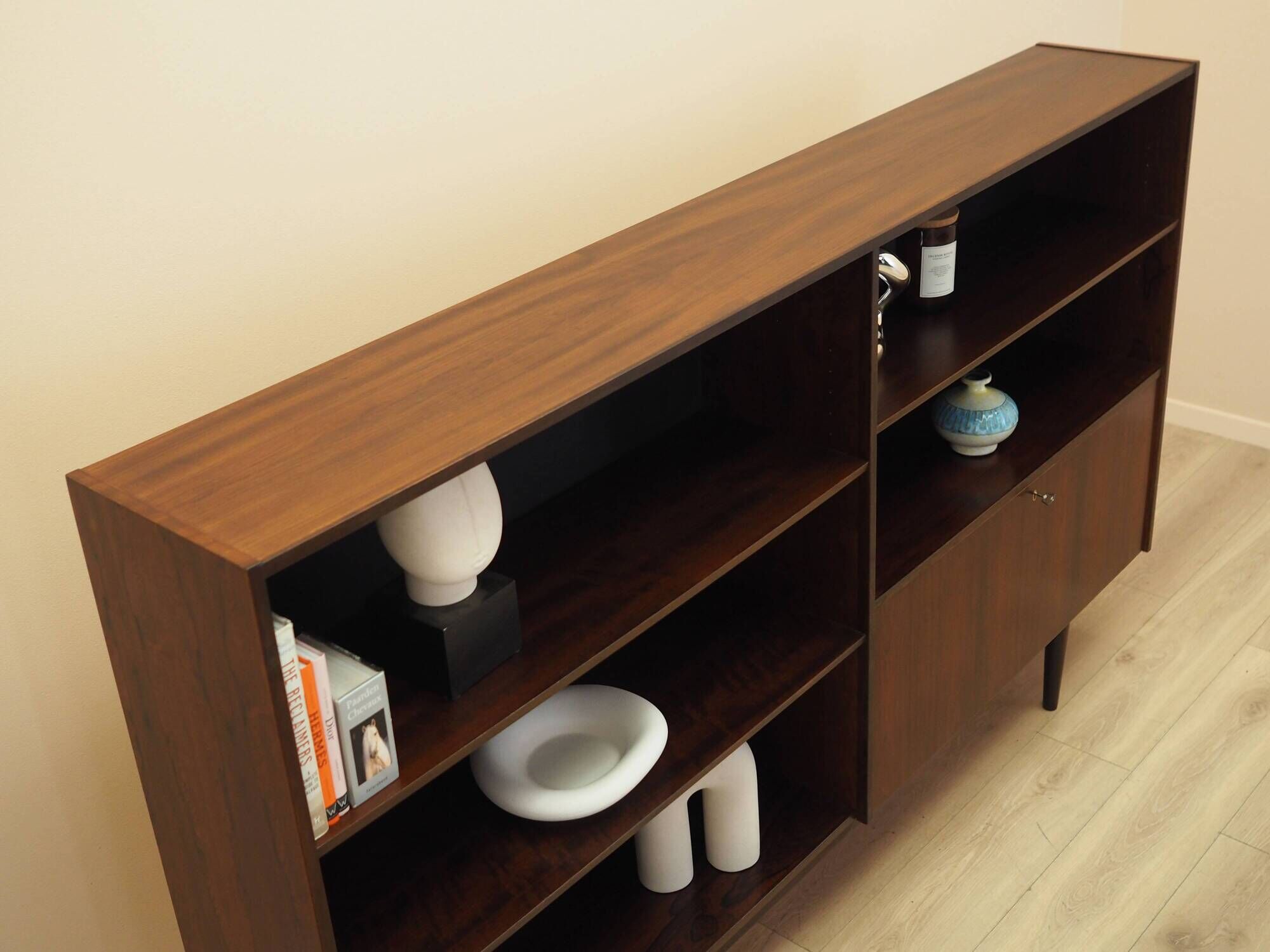 Bookcase with bar cabinet, rosewood veneer, Denmark, 1970s