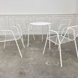 Emu 1970 garden furniture in white lacquered metal
