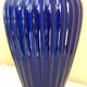 Vase en céramique émaillée vintage, bleu cobalt et dorure, maison Lancel Paris
