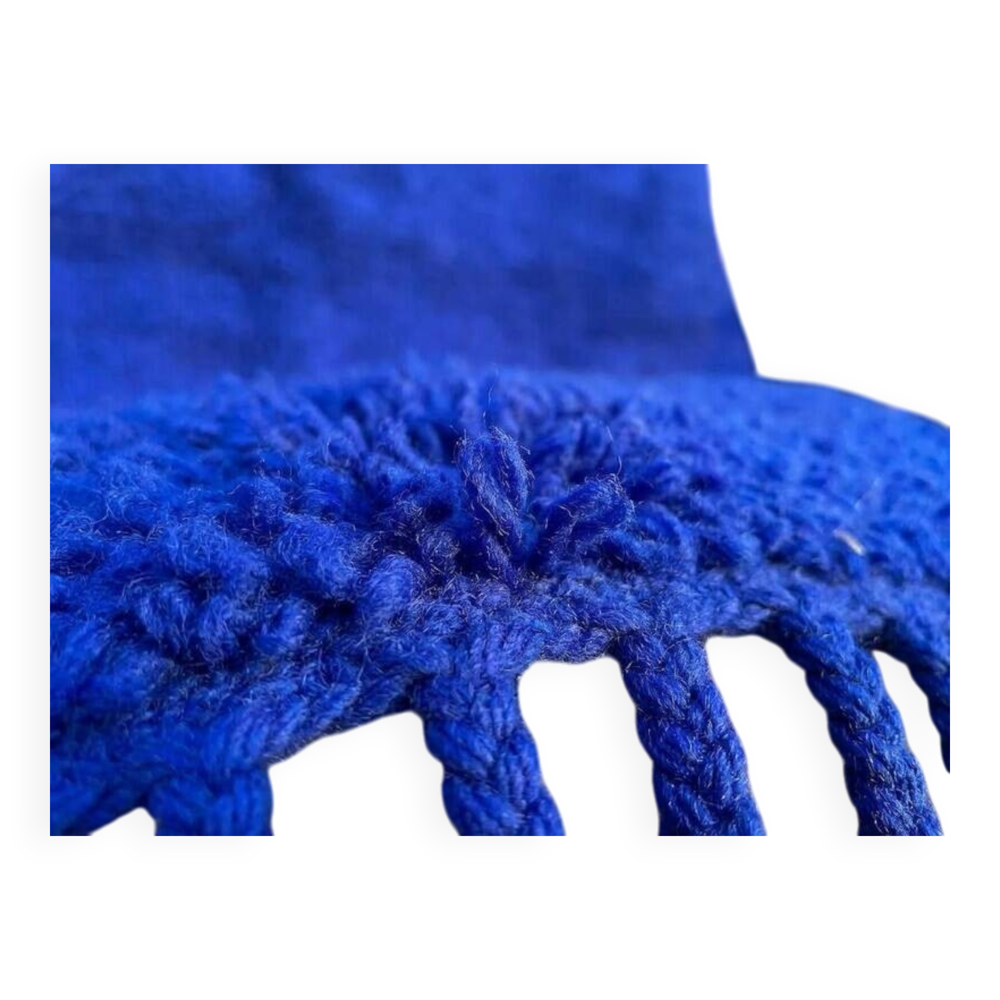 Handmade blue wool rug 250cm x 150cm